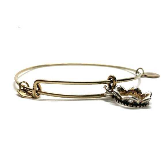 Alex and Ani Crown Charm Bracelet - Gold Finish Expands 2"- 3.5" - Picture 1 of 4